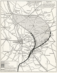 Historical Map of the Ypres Salient - World War I Fine Art Print