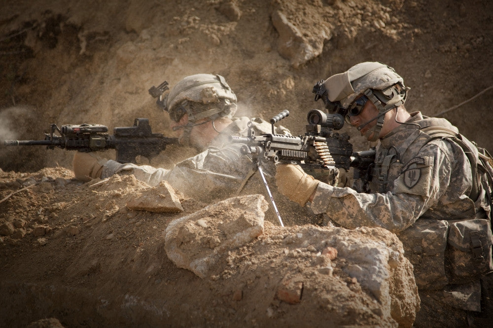 U.S. Army Rangers in Afghanistan Combat Scene Poster Print