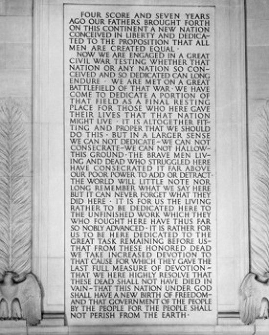 Gettysburg Address Engraved Plaque Poster Print - Lincoln Memorial