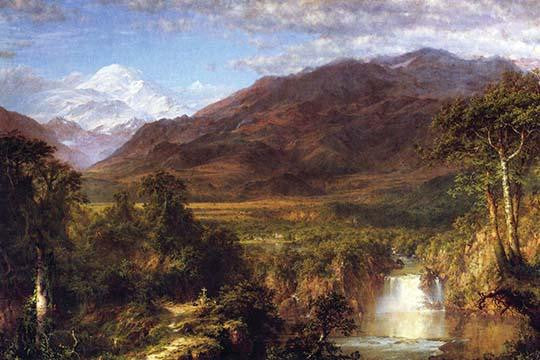 Bucolic Landscape of the Andes Mountains Fine Art Print by Frederic Edwin Church