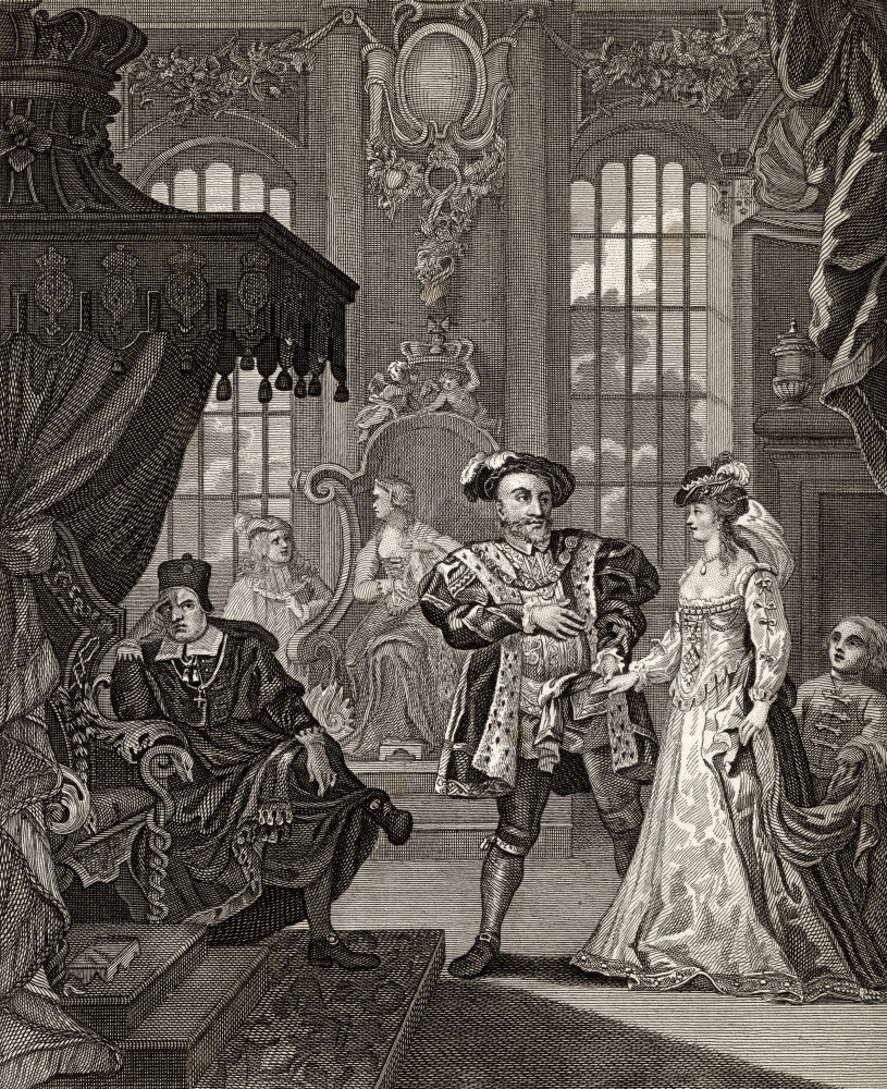 Henry VIII and Anne Boleyn Fine Art Print Engraved by T. Cooke