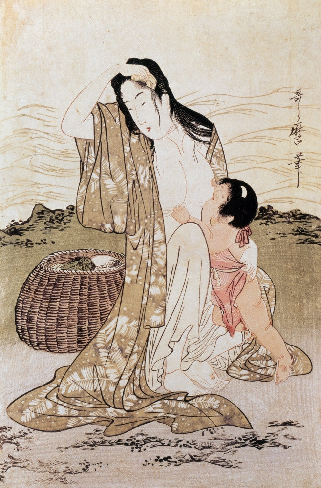 Japan: Abalone Diver - Woodblock Print by Kitagawa Utamaro