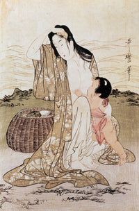 Japan: Abalone Diver - Woodblock Print by Kitagawa Utamaro