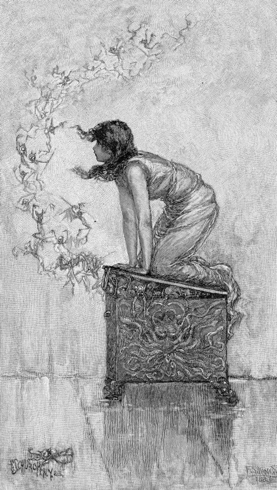 Pandora's Box Wood Engraving - Fine Art Print by Granger Collection