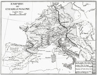 9th Century Map of France - Empire of Charlemagne Fine Art Print by Ken Welsh