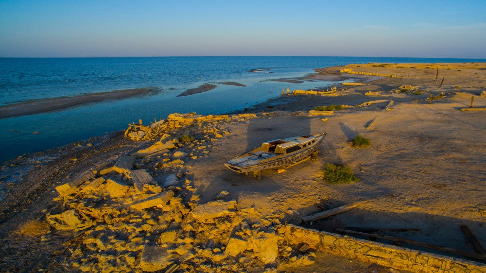 Abandoned Boat at Bombay Beach Fine Art Print by Panoramic Images