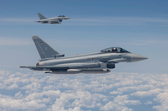 German Eurofighter Typhoon Jets Fine Art Print by Timm Ziegenthaler