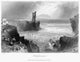 Ireland: Ballybunion Coastal Village Steel Engraving Print