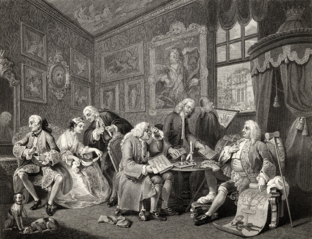 Marriage A La Mode: The Contract Fine Art Print by Hogarth