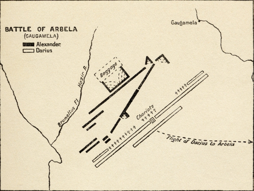 Map of the Battle of Gaugamela Fine Art Print by Ken Welsh