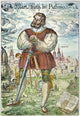 Martin Luther as a Knight - Historical Etching Print by Heinrich G. Ding