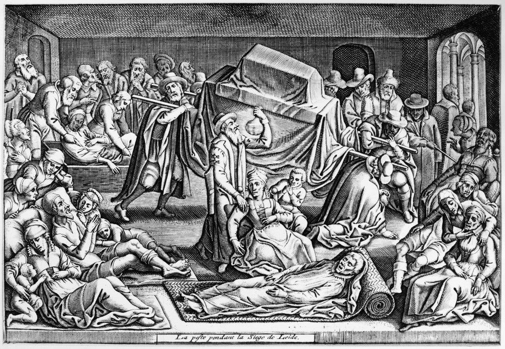 Plague in Leiden: 1574 Line Engraving by J. Orlers - Fine Art Print