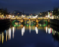 River Liffey at Night Fine Art Print - O'Connell Street Bridge, Dublin