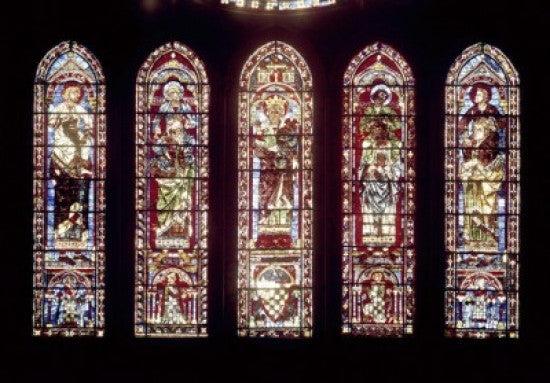 Five Window Stained Glass Art Print - Chartres Cathedral, France