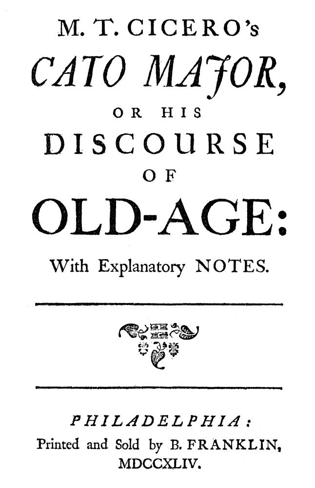 Franklin Title Page Art Print – Cicero's Cato Major, 1744