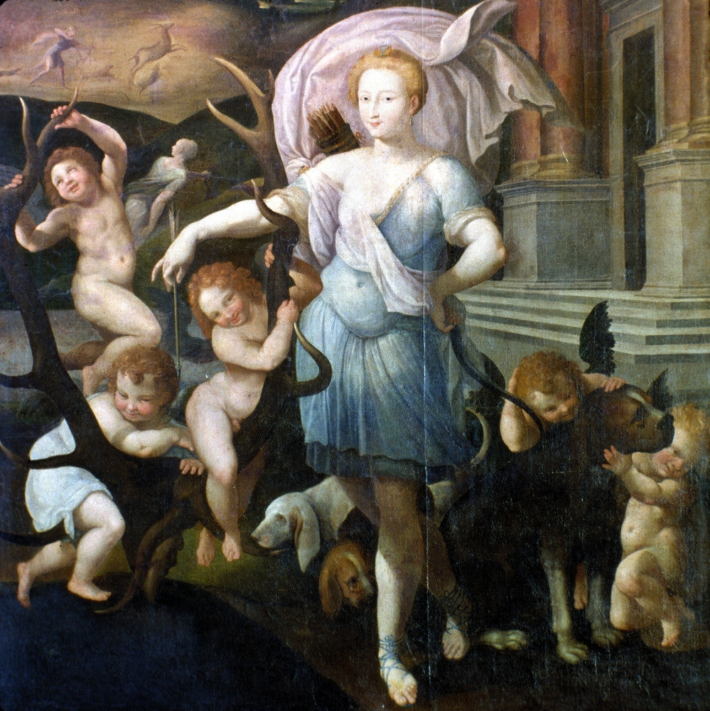 Diane de Poitiers as Goddess Diana Fine Art Print by Francesco Primaticcio