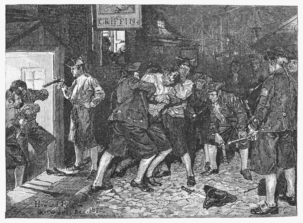 British Press-Gang Wood Engraving Fine Art Print by Howard Pyle