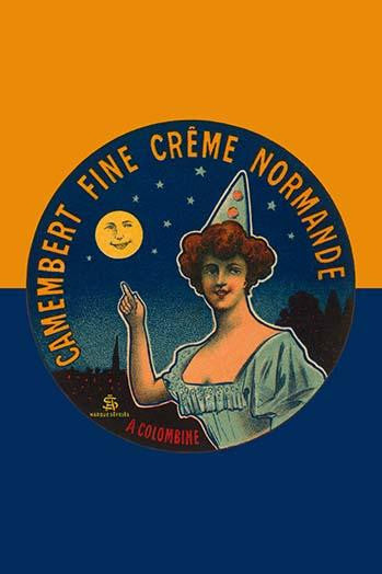 Fine Cream Camembert Cheese Label Art Print by L. Poly