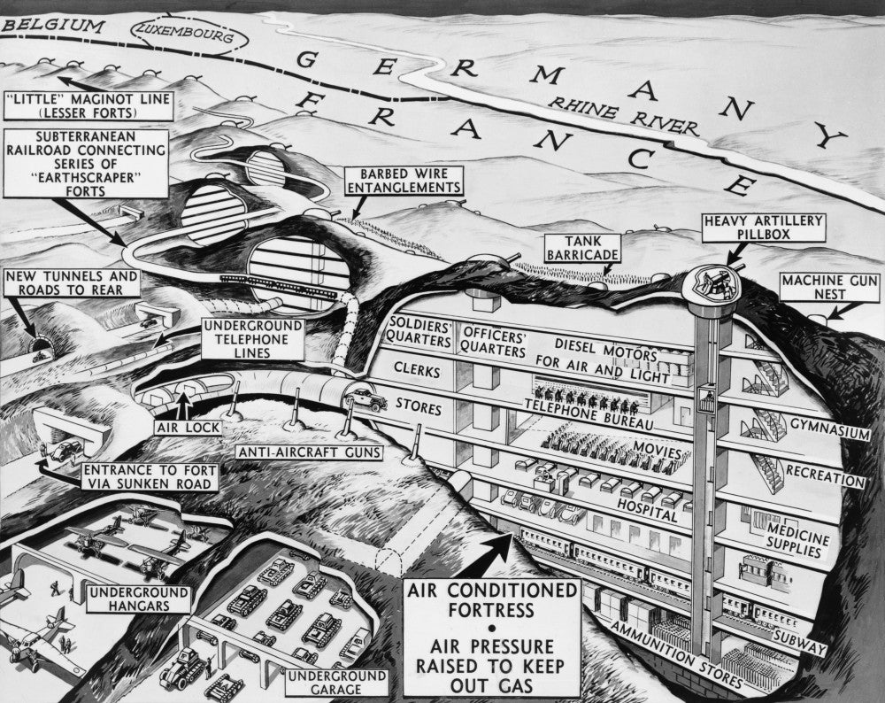 Cross-Section Drawing of the Maginot Line Poster Print