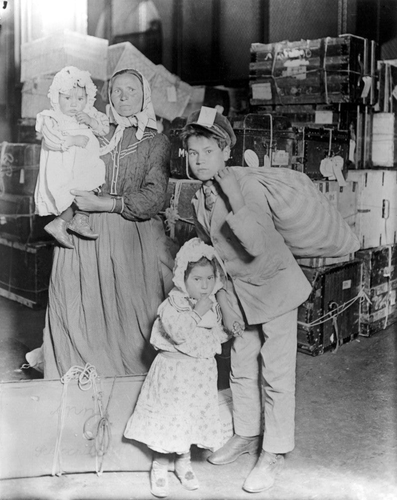 Ellis Island Immigrant Family Fine Art Print by Lewis W. Hine