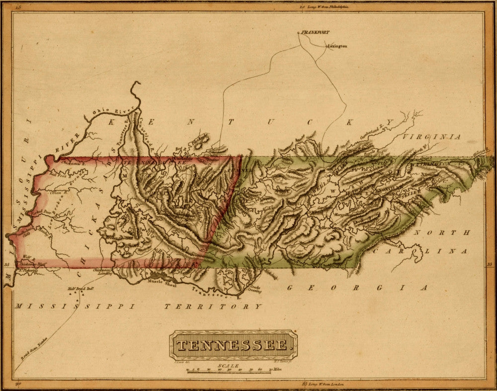 Tennessee - 1817 Fine Art Print - Multiple Sizes Available