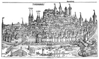 Nuremberg City Overview Woodcut Print from 1493 | Granger Collection