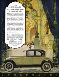 1927 Studebaker Chancellor American Advertisement Poster Print