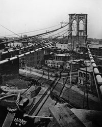 Brooklyn Bridge Under Construction Fine Art Print, New York, c.1880