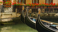 Gondolas in a Side Street Canal in Venice, Italy Fine Art Print by Carson Ganci