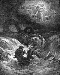 Lord Slaying Leviathan Fine Art Print - Wood Engraving | Posterazzi