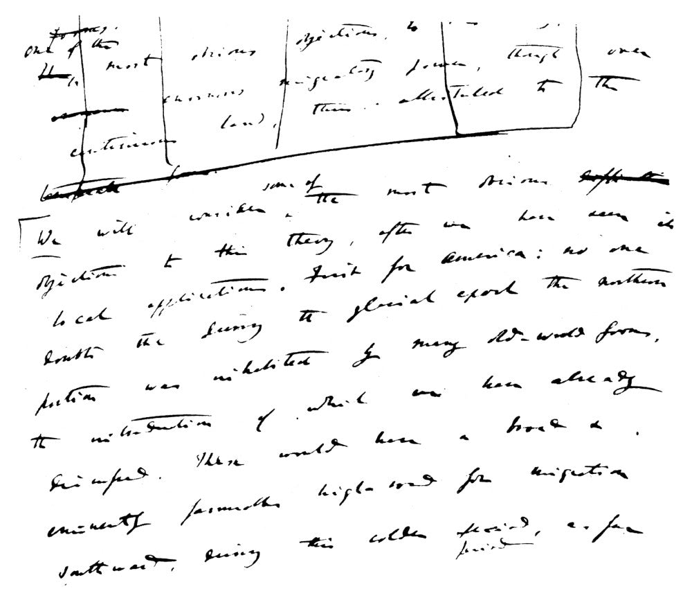 Charles Darwin Manuscript Leaf Fine Art Print by Granger Collection