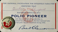 Polio Pioneer Certificate Print - 1954 Vaccine Trials