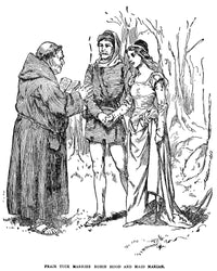 Robin Hood: Friar Tuck Marries Maid Marian - Vintage Illustration Poster Print