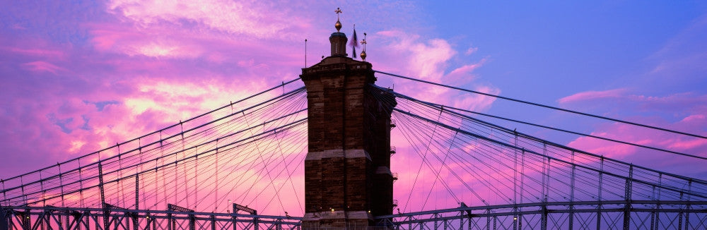 Cincinnati Suspension Bridge at Dusk Fine Art Print