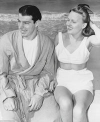 Dorothy Arnold & Joe DiMaggio Beach Photo Print