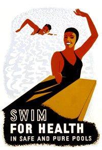 Swim For Health 1941 FAP Poster Print by Science Source