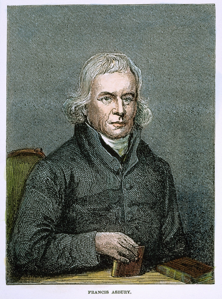 Francis Asbury American Methodist Bishop Wood Engraving Print