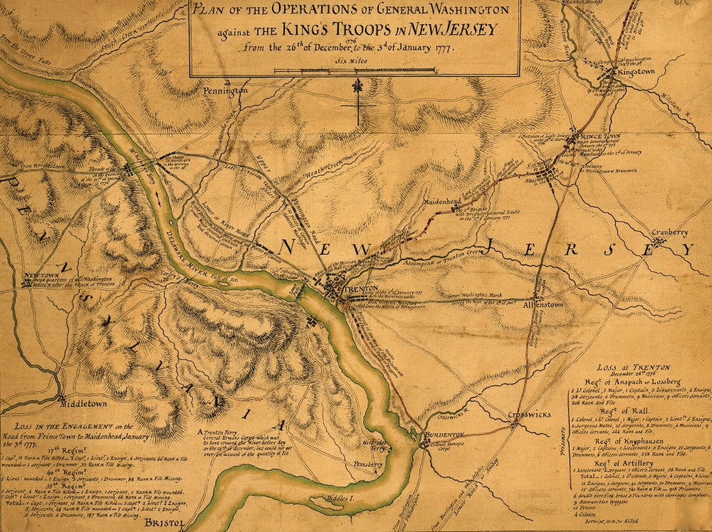 Historical Map of General Washington's Operations in New Jersey