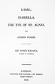 John Keats Title Page Fine Art Print - First Edition Poems