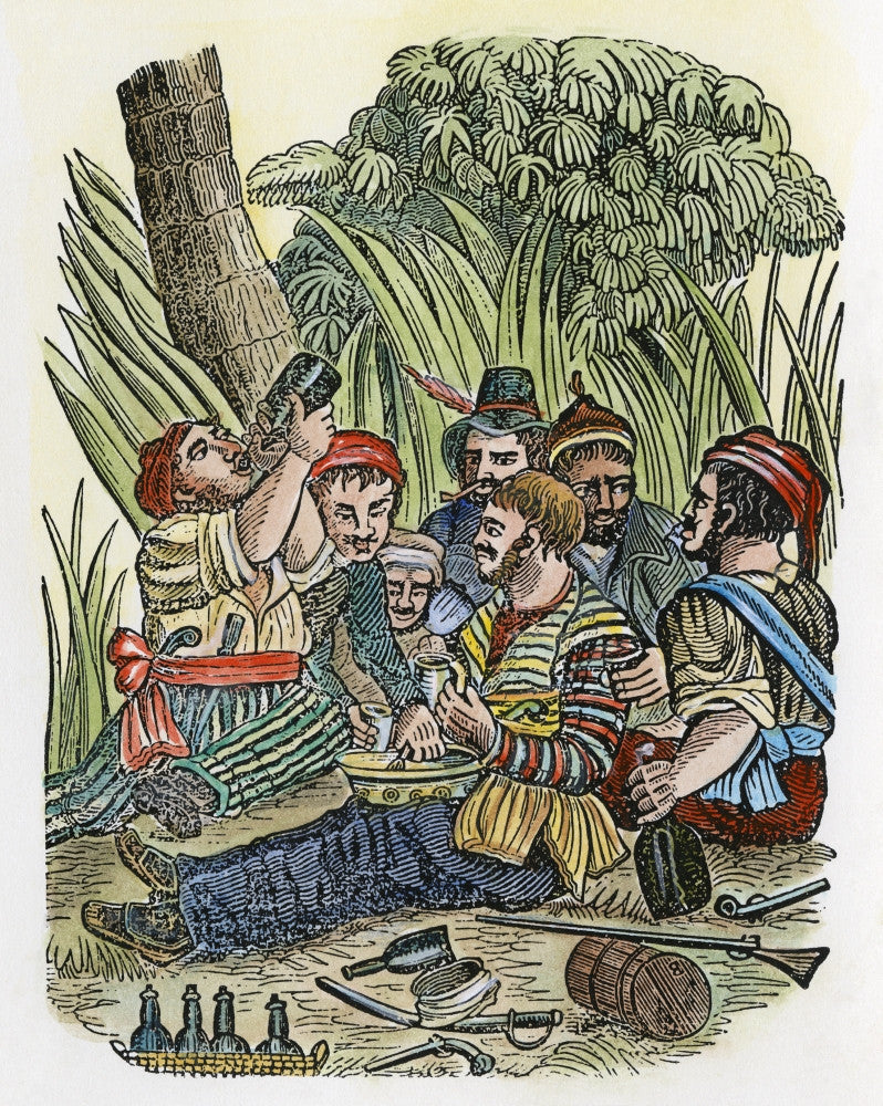 Pirate Crew - Captain Bartholomew Roberts' Historic Raid Fine Art Print