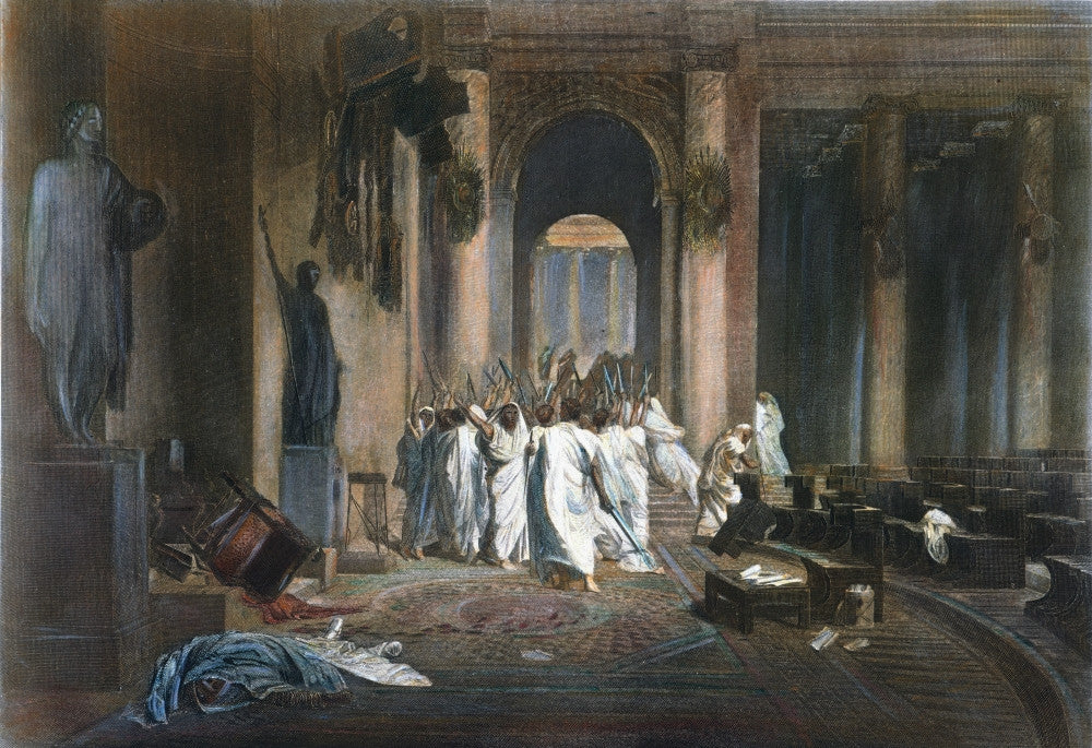 The Assassination of Julius Caesar Steel Engraving Poster Print by Granger Collection