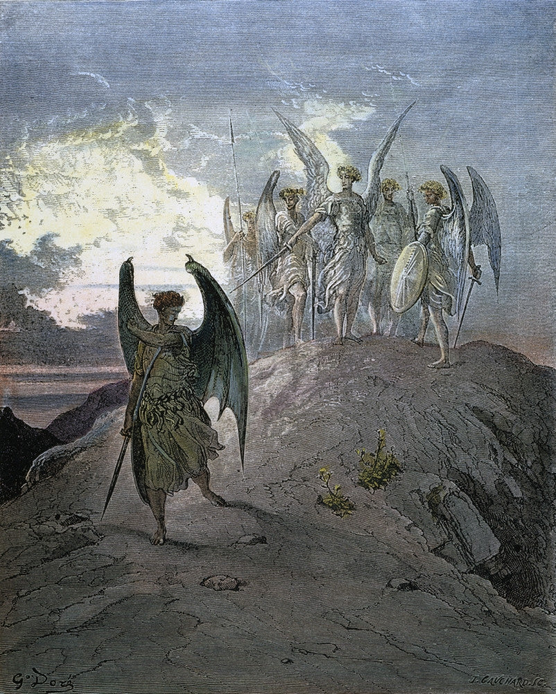 The Archangel Michael Expelling Satan - Paradise Lost Fine Art Print