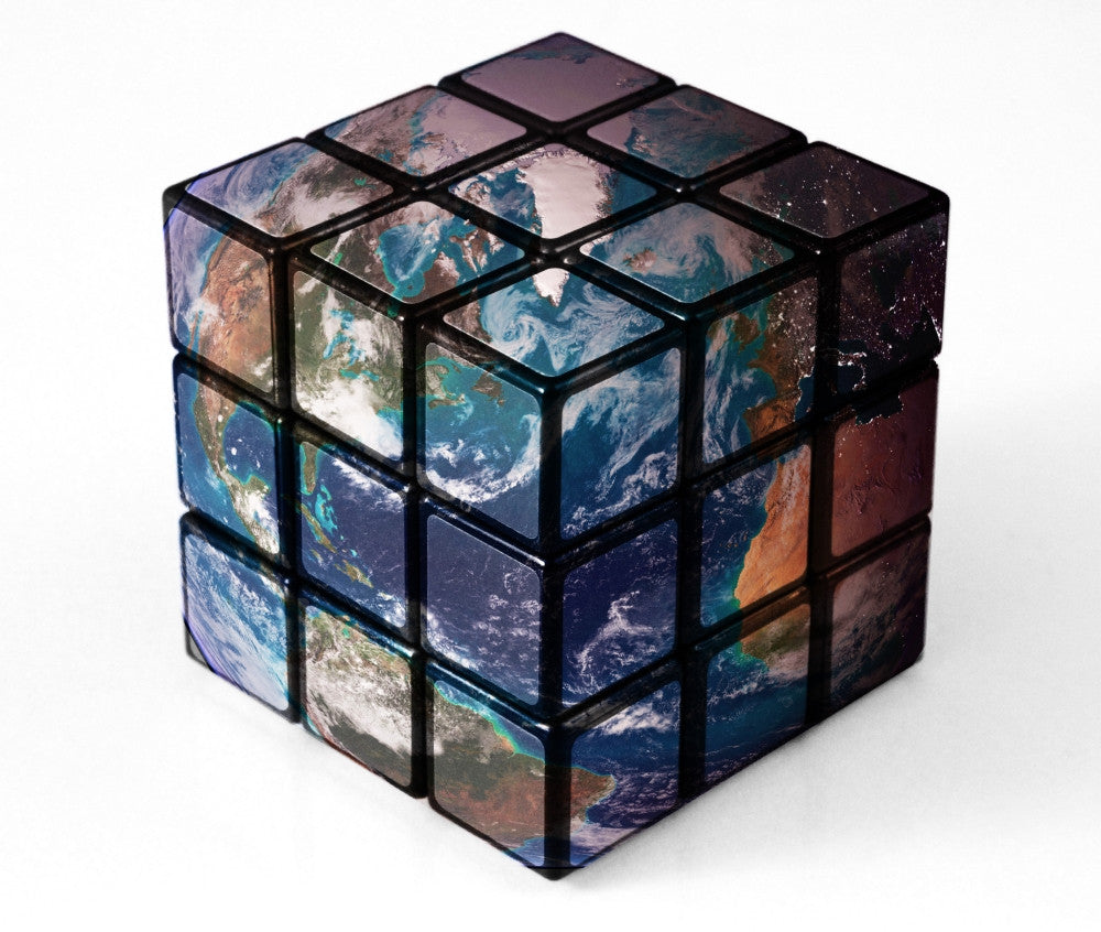 Earth as Rubik's Cube Fine Art Print by Spencer Sutton