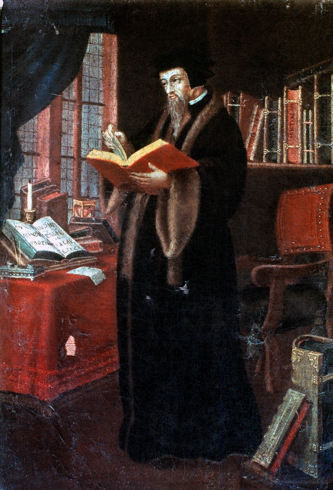 John Calvin Fine Art Print - Oil on Panel by Hans Holbein | Posterazzi