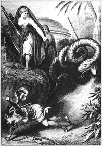 Mozart's Magic Flute Fine Art Print - Tamino Pursued by a Dragon