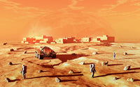 Humanity Exploring and Terraforming Mars Fine Art Print by Mark Stevenson