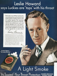 Lucky Strike Cigarette Advertisement Featuring Leslie Howard - 1937 Print