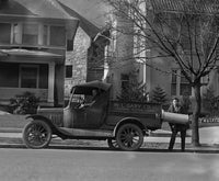 Plumbing & Heating Contractors Unloading a Boiler Fine Art Print