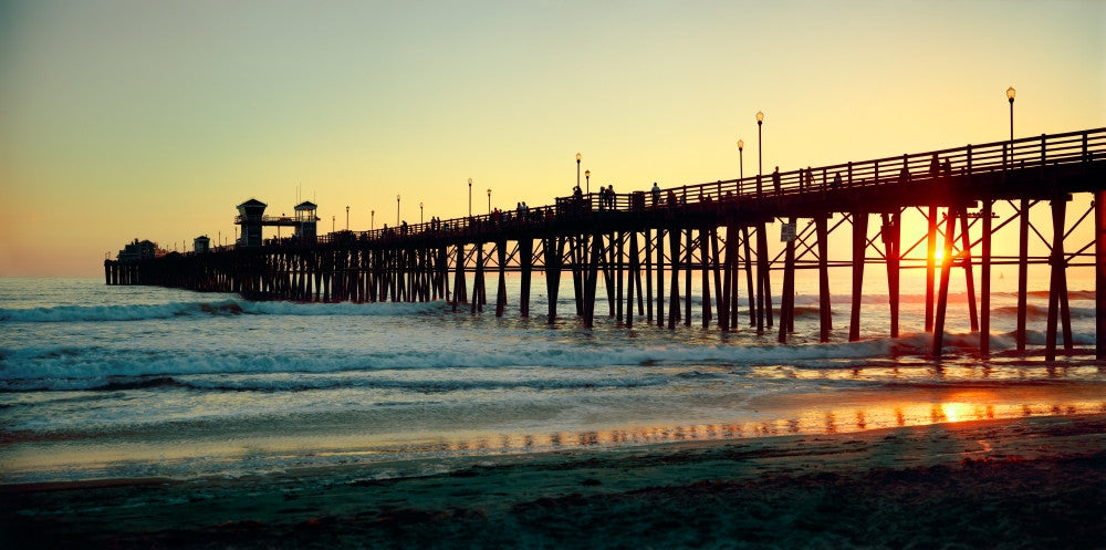 Pier at Sunset - Oceanside, San Diego County Art Print