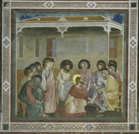 The Washing of the Feet Fresco Art Print by Giotto di Bondone